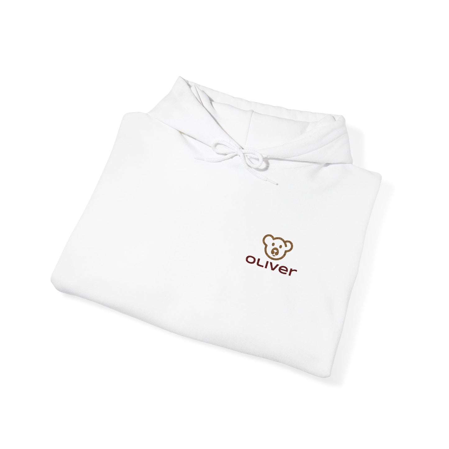 Oliver Bear Minimalist Logo Hoodie – Clean White Classic