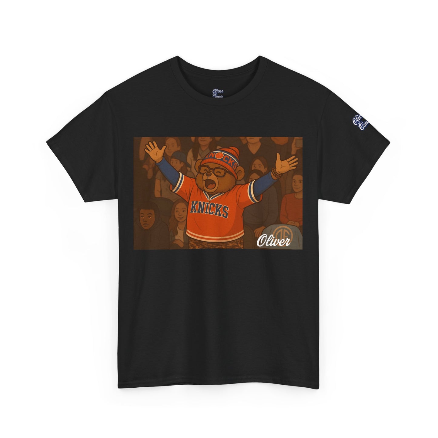 Oliver Outside Knicks Fan Tee – Courtside Energy Bear Style
