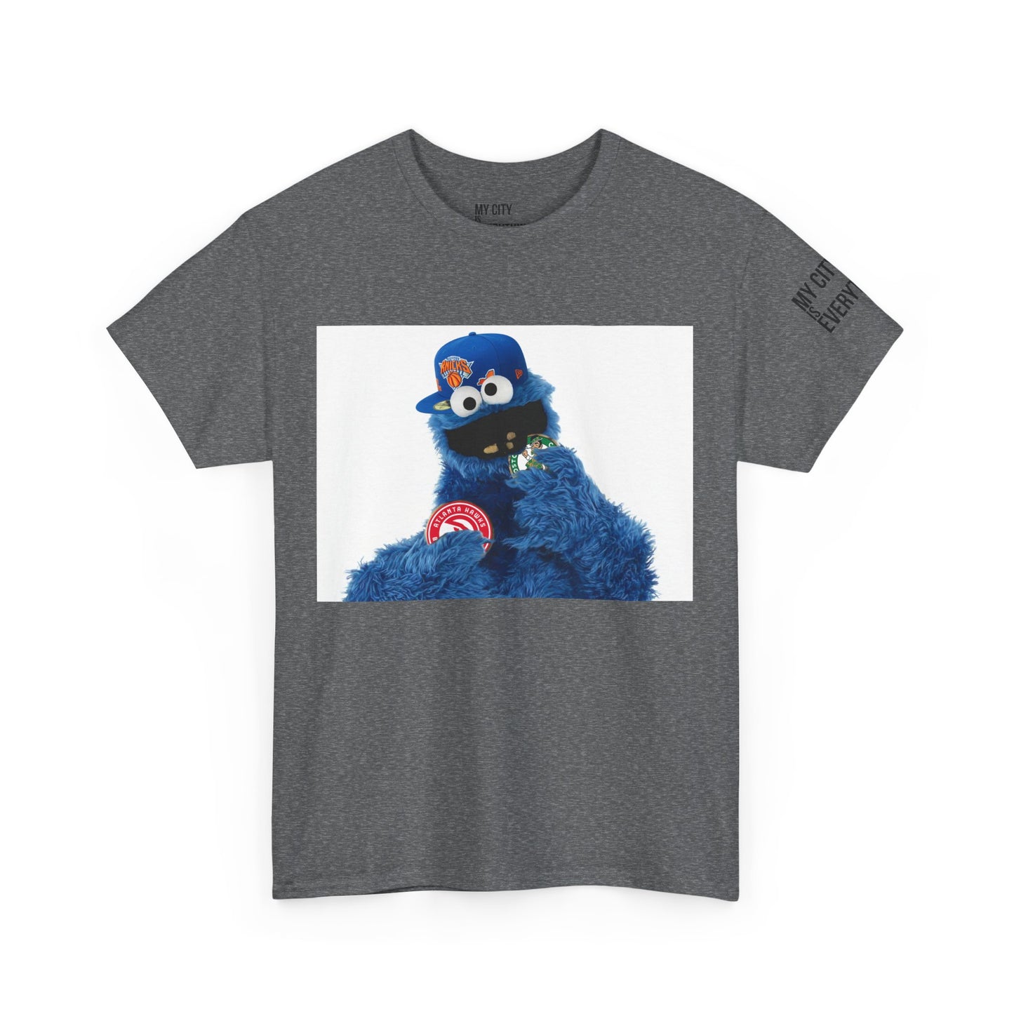 My City is Everything! NYC Cookie Monster Knicks Graphic T-Shirt – Streetwear Tee