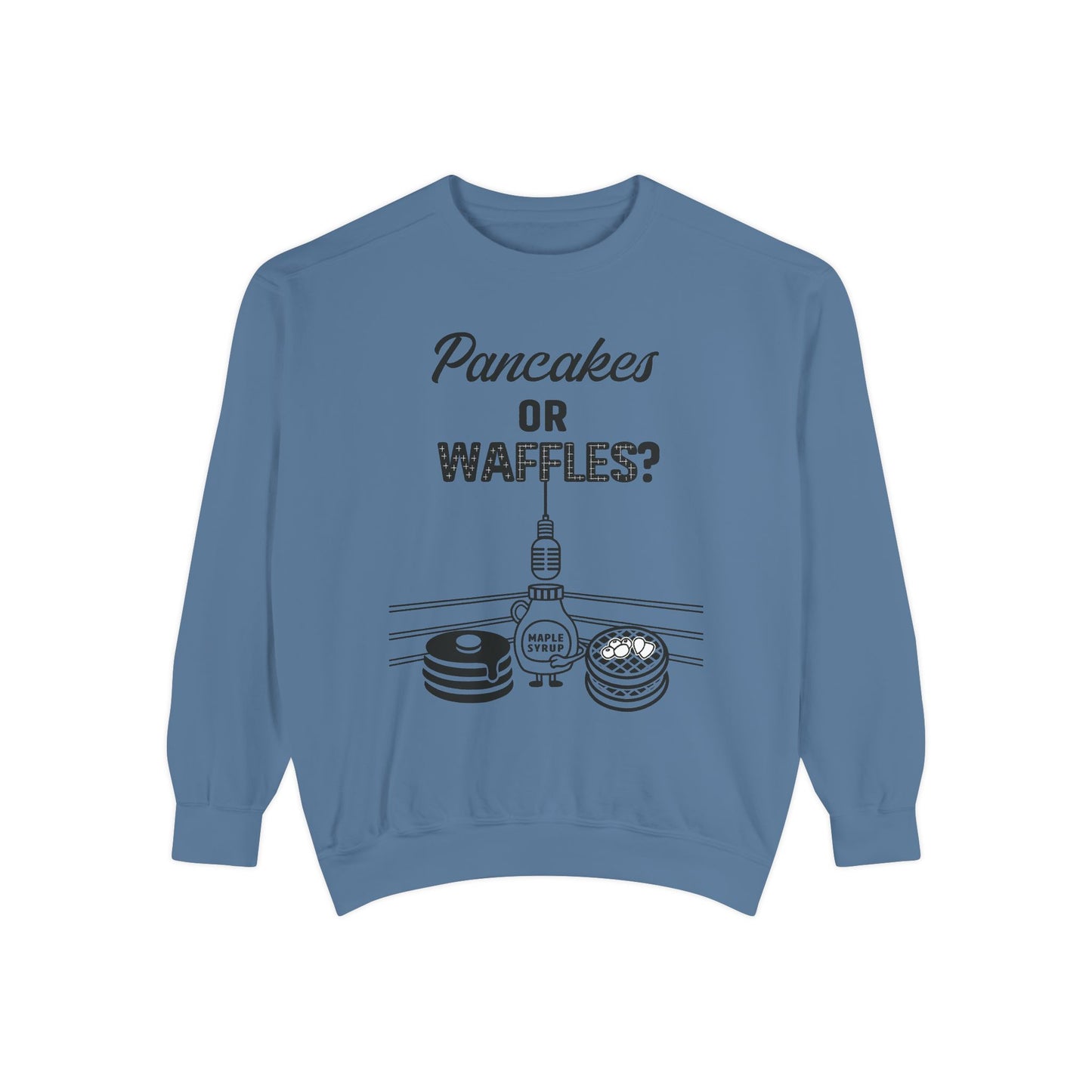 🥞/🧇Pancakes or Waffles? G.O.A.T. Talk Tees Debate Sweatshirt – Breakfast Battle Crewneck
