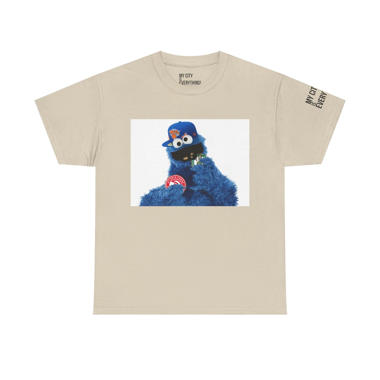 My City is Everything! NYC Cookie Monster Knicks Graphic T-Shirt – Streetwear Tee