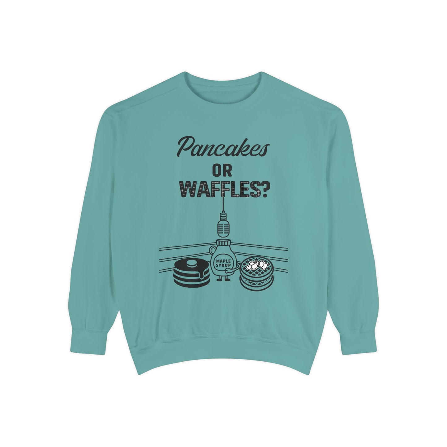 🥞/🧇Pancakes or Waffles? G.O.A.T. Talk Tees Debate Sweatshirt – Breakfast Battle Crewneck