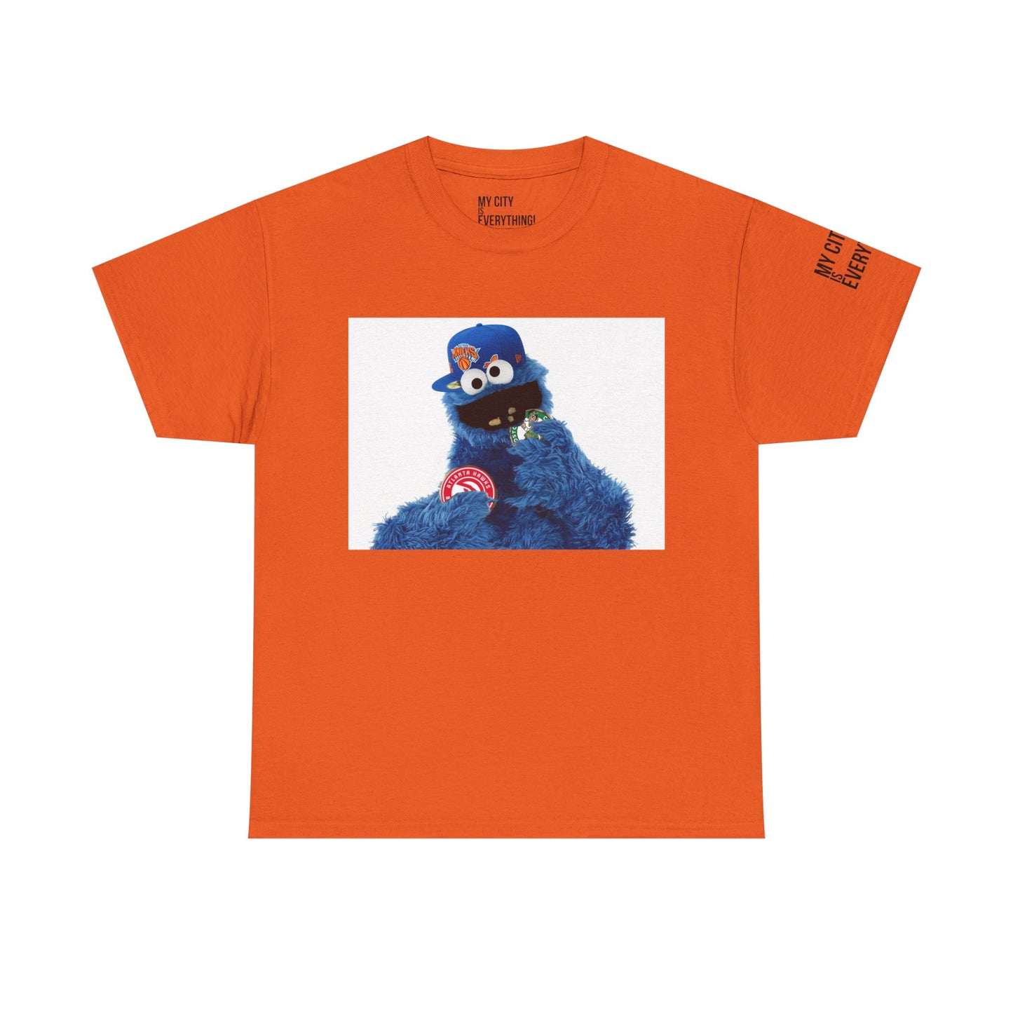My City is Everything! NYC Cookie Monster Knicks Graphic T-Shirt – Streetwear Tee
