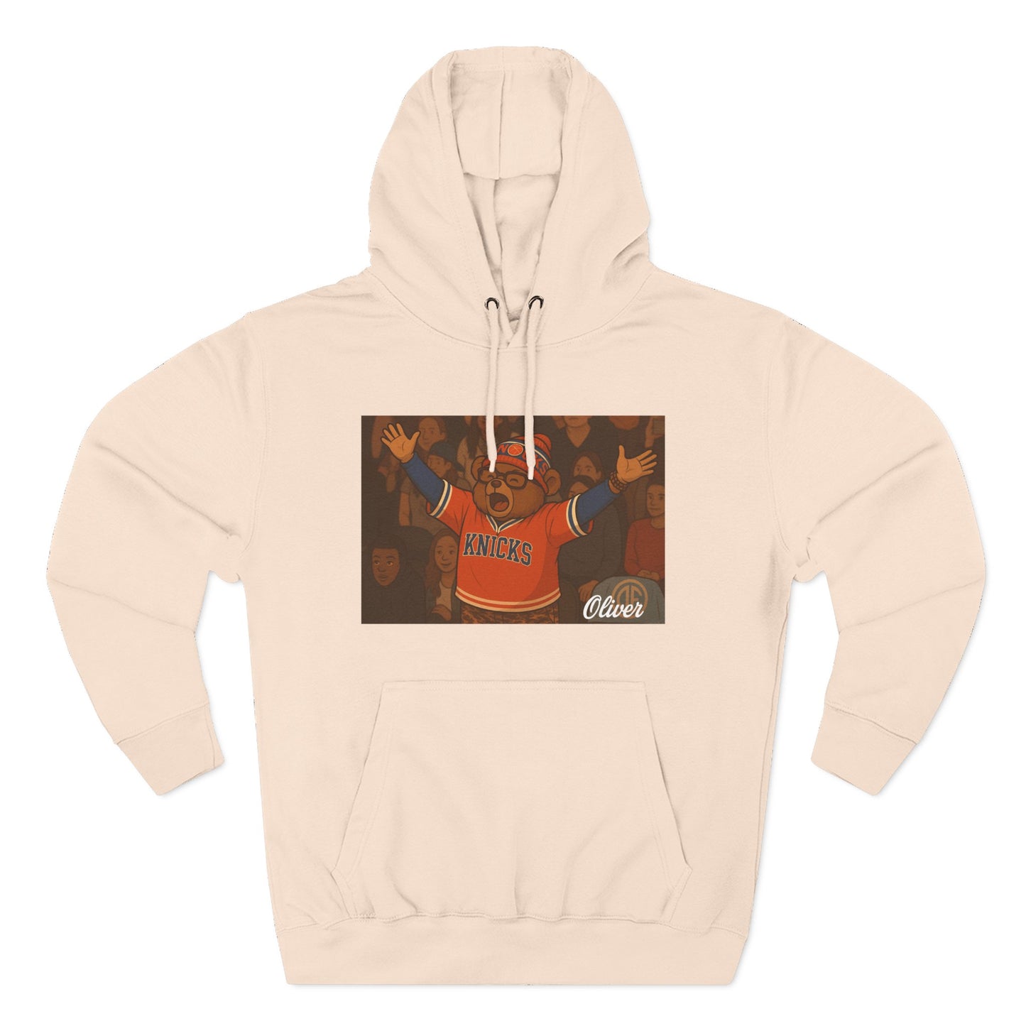 Oliver Outside Knicks Fan Hoodie – Courtside Energy Bear Style