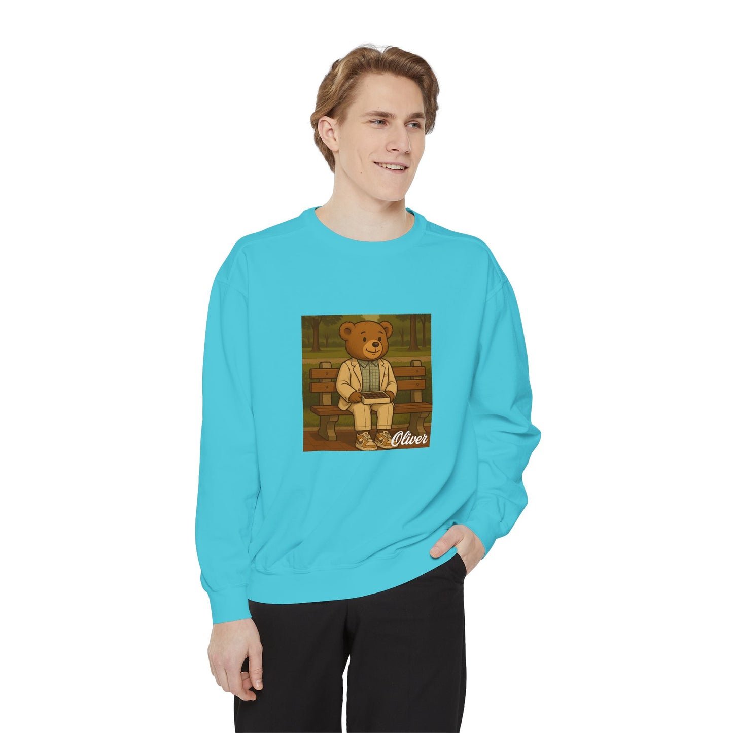 Oliver Outside Forrest Gump Parody Crewneck – Life is Bear-tiful