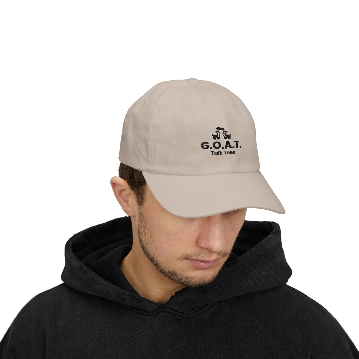 G.O.A.T. Talk Tees Logo Hat – Bold Sports Debate Logo Design
