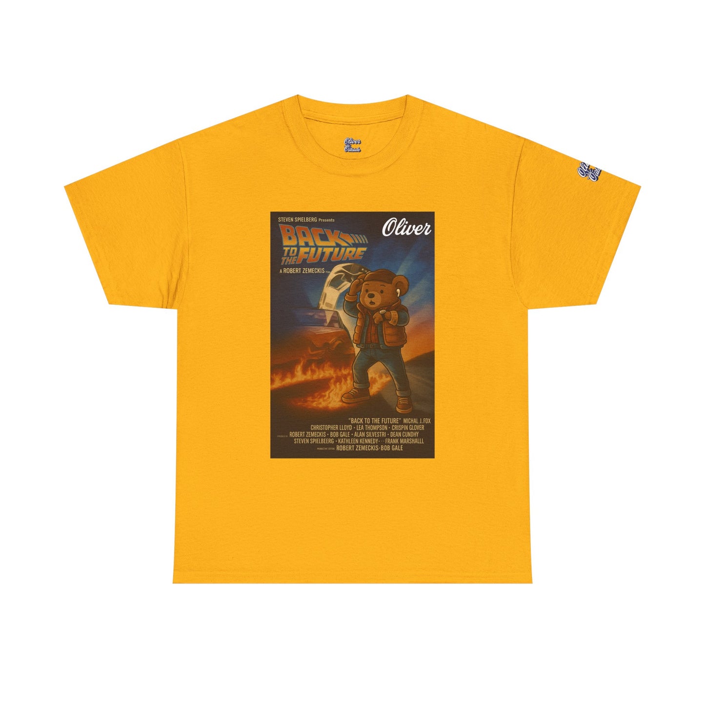 Oliver Outside Back to the Future Parody Tee – Retro Bear Style