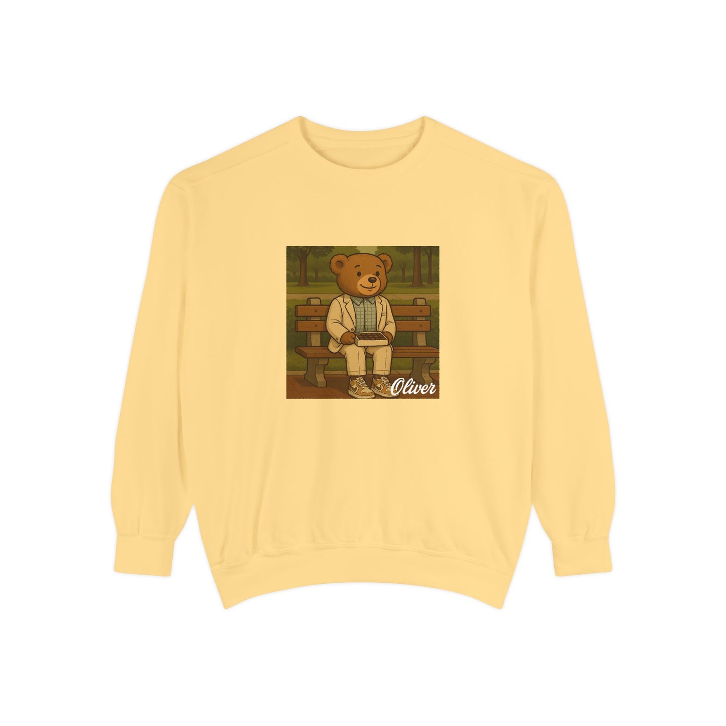 Oliver Outside Forrest Gump Parody Crewneck – Life is Bear-tiful