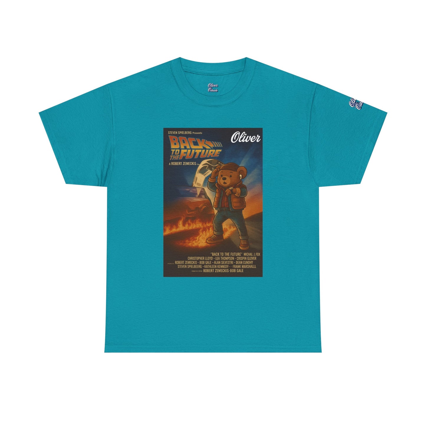 Oliver Outside Back to the Future Parody Tee – Retro Bear Style