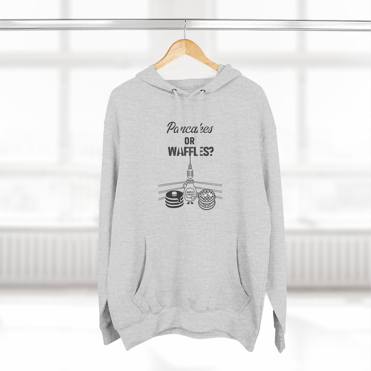 🥞/🧇Pancakes or Waffles? Hoodie – Funny Breakfast Debate Hoodie by G.O.A.T. Talk Tees