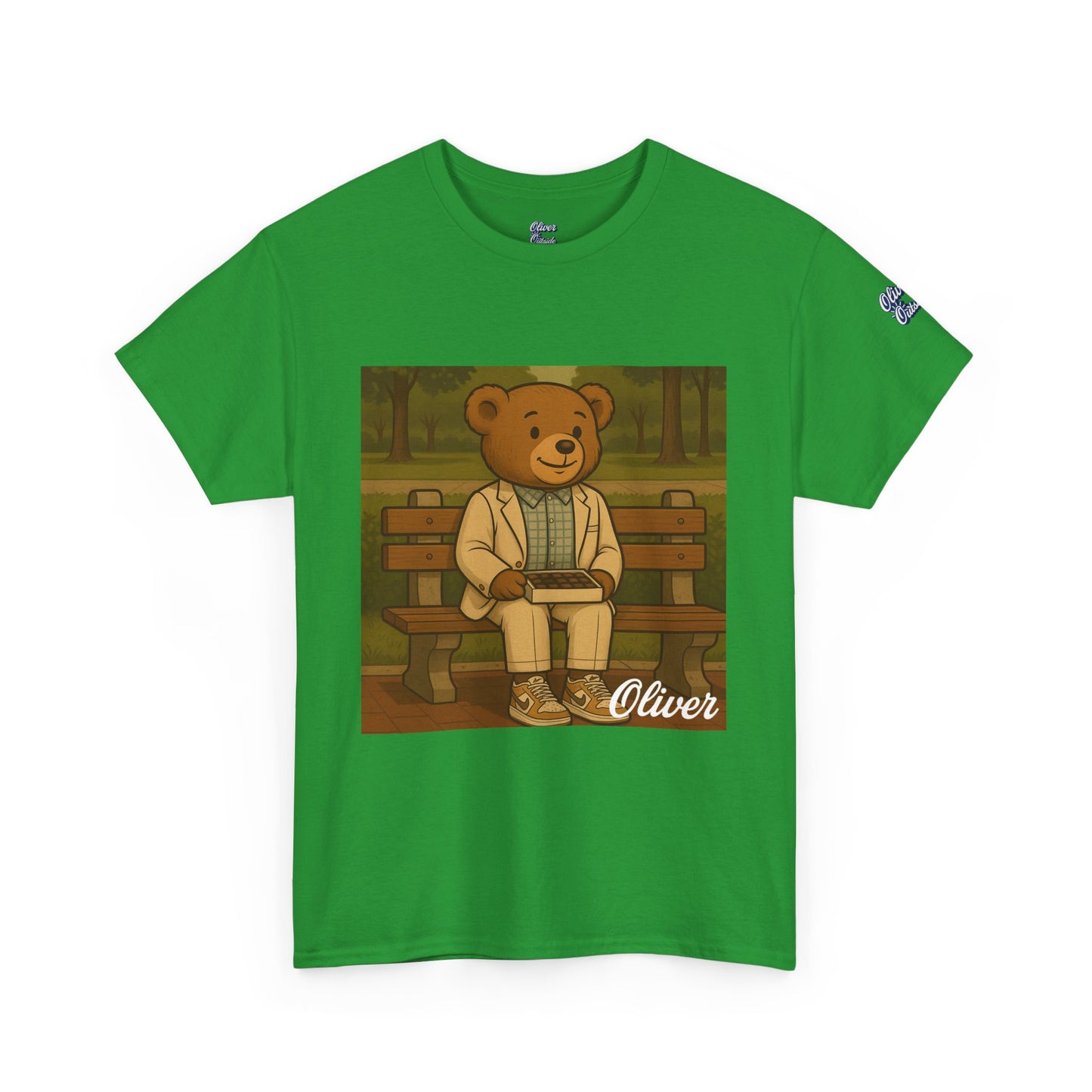Oliver Outside Forrest Gump Parody Tee – Bench Time Classic