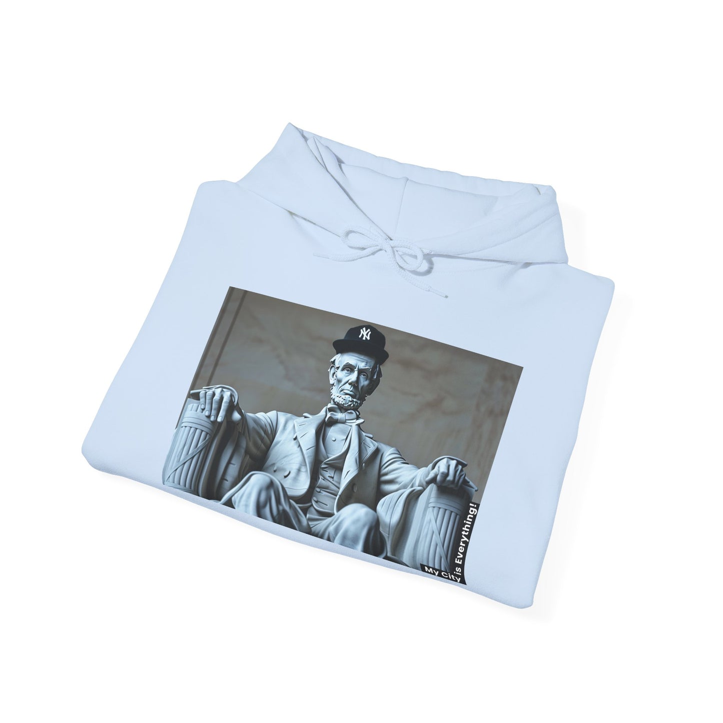 Lincoln in a Yankees Cap Hoodie β My City is Everything! Historic Remix Streetwear