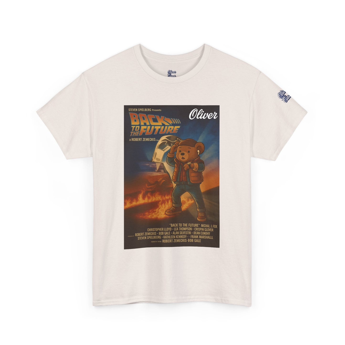 Oliver Outside Back to the Future Parody Tee – Retro Bear Style