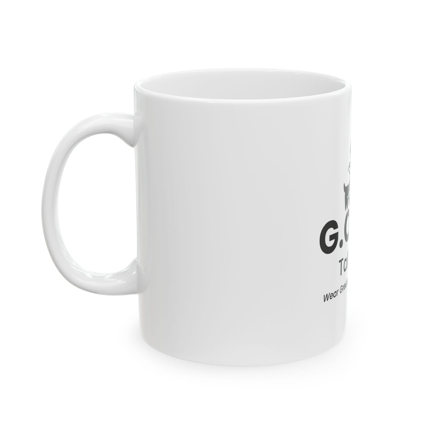 G.O.A.T. Talk Tees Logo Mug – Bold Conversation Starter Ceramic Cup