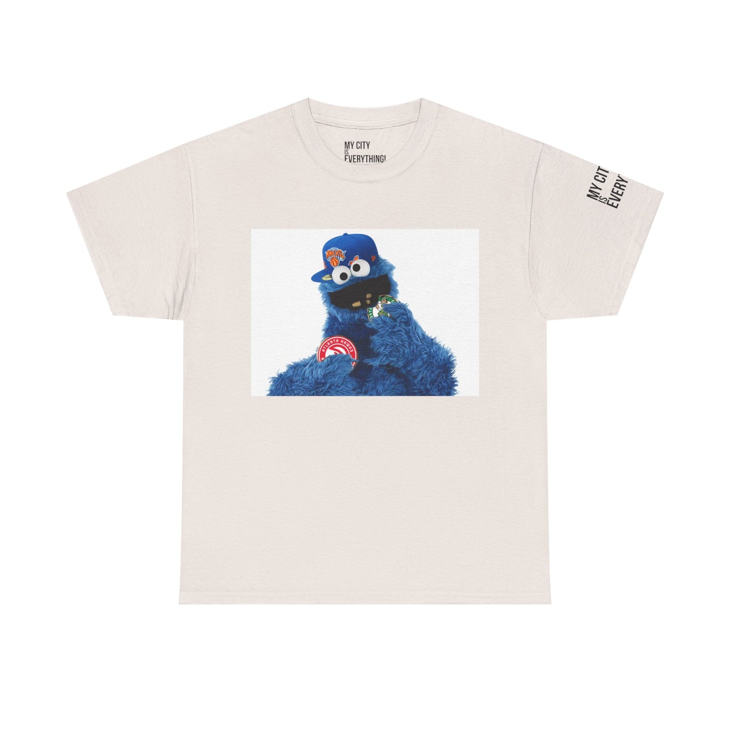 My City is Everything! NYC Cookie Monster Knicks Graphic T-Shirt – Streetwear Tee