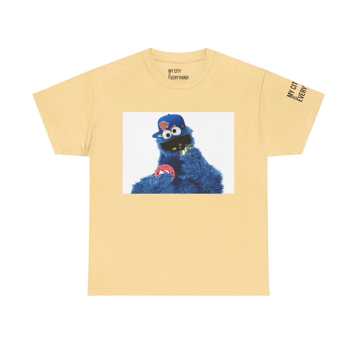 My City is Everything! NYC Cookie Monster Knicks Graphic T-Shirt – Streetwear Tee