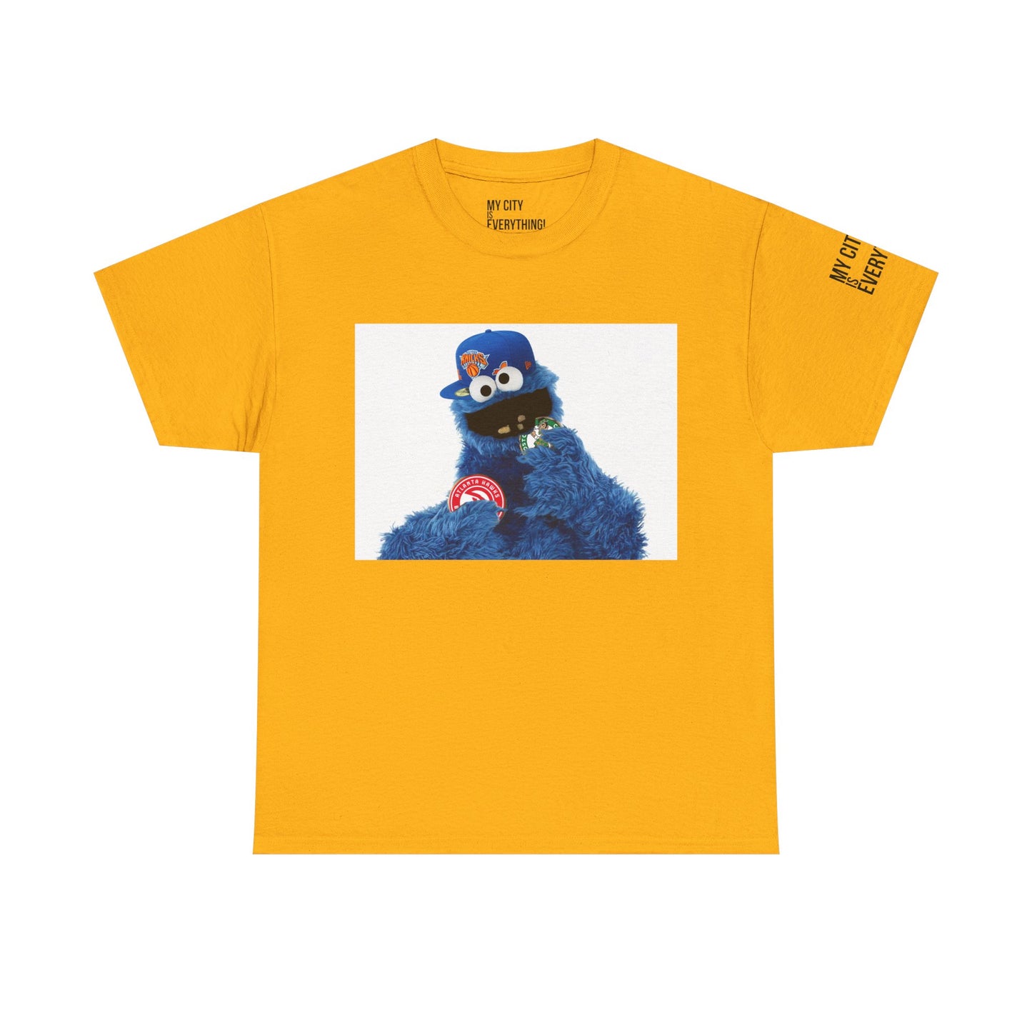 My City is Everything! NYC Cookie Monster Knicks Graphic T-Shirt – Streetwear Tee