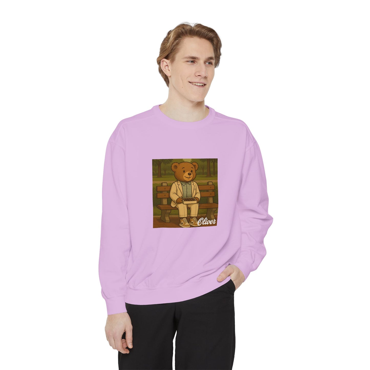Oliver Outside Forrest Gump Parody Crewneck – Life is Bear-tiful