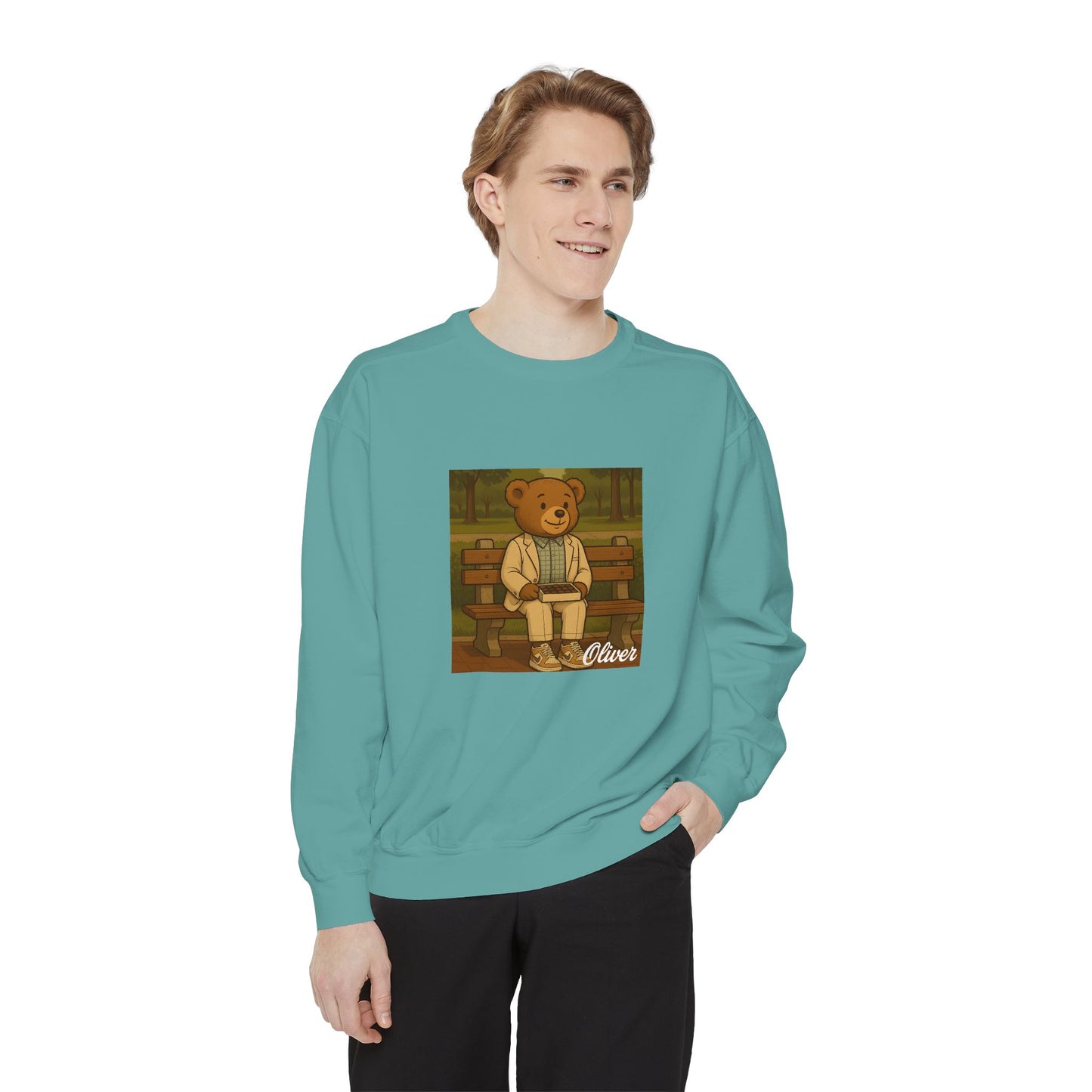 Oliver Outside Forrest Gump Parody Crewneck – Life is Bear-tiful