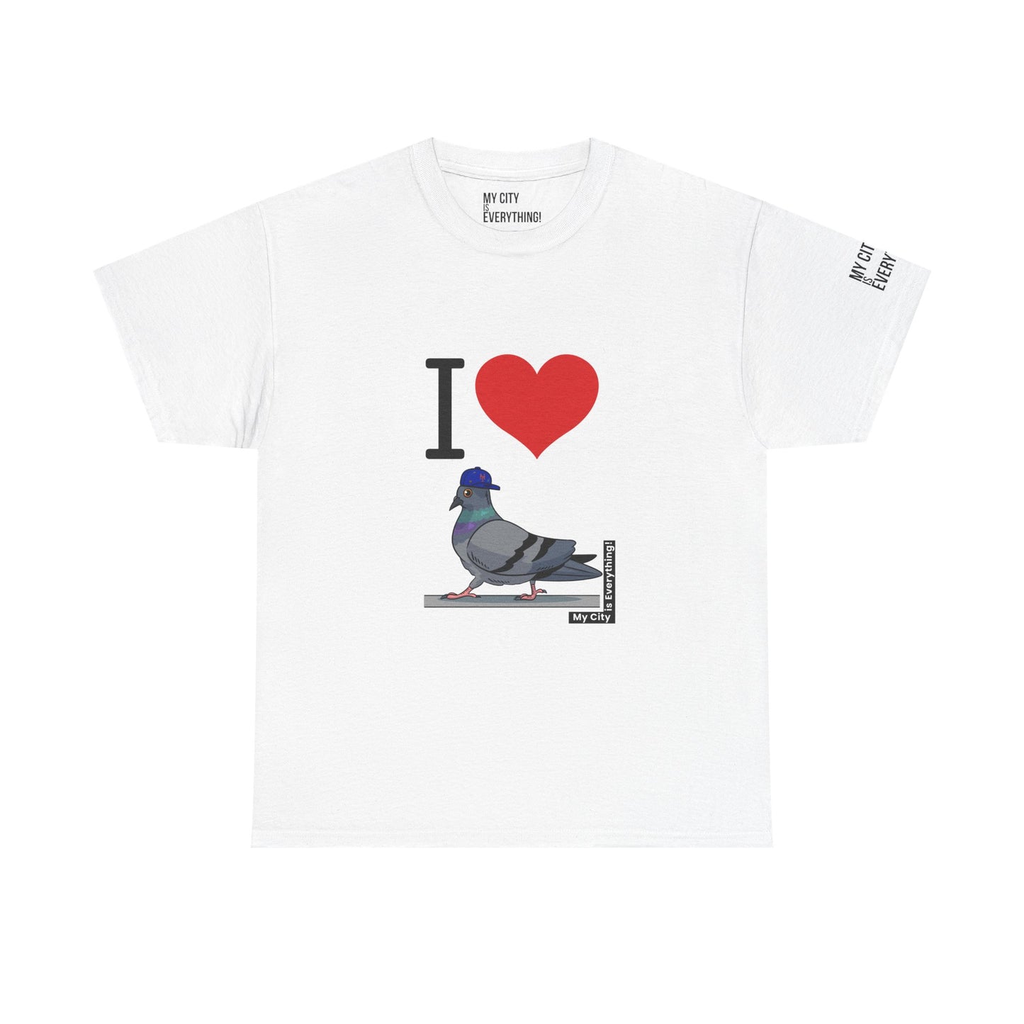 I ❤️ My City Pigeon Tee – Mets Blue Cap Edition | My City Is Everything!