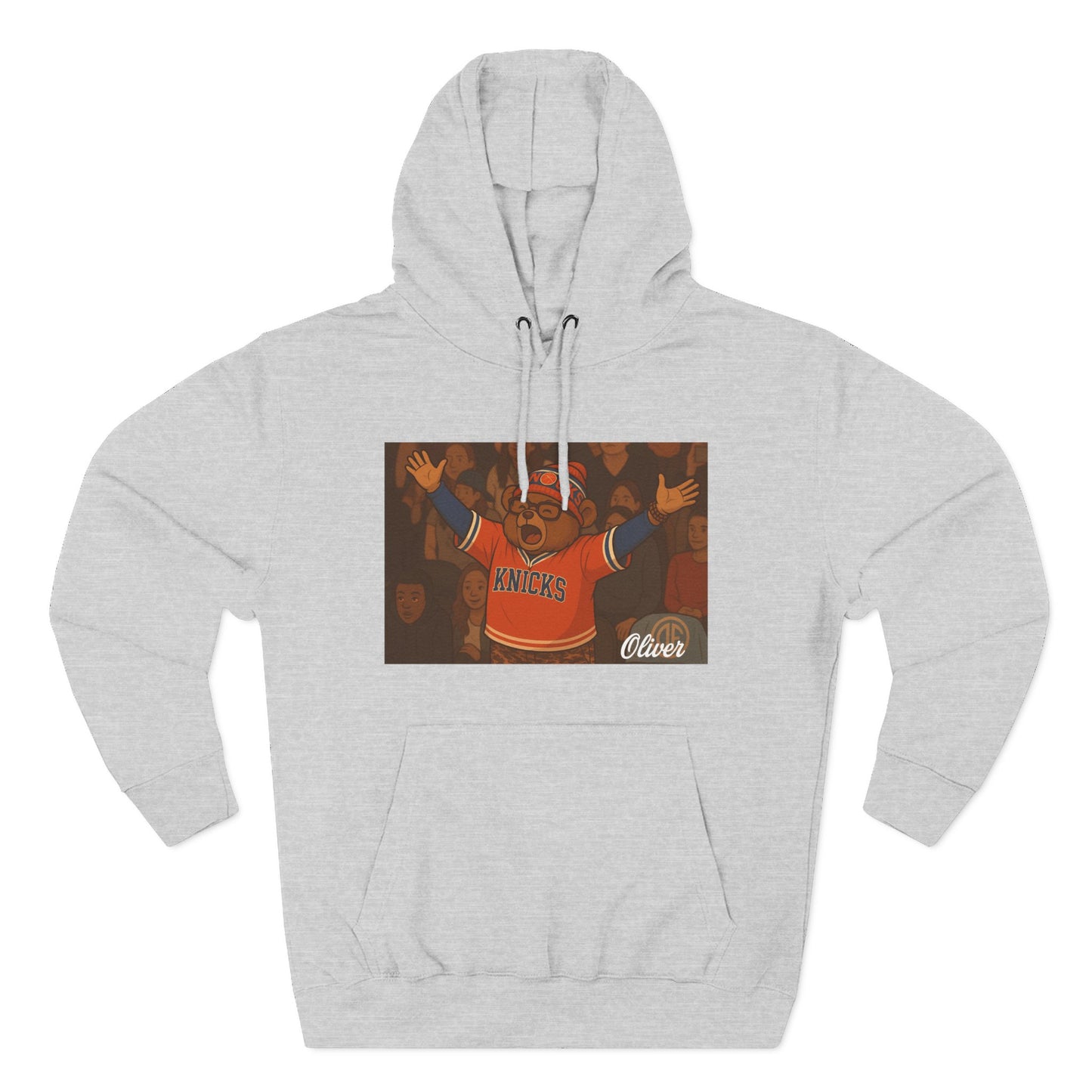 Oliver Outside Knicks Fan Hoodie – Courtside Energy Bear Style