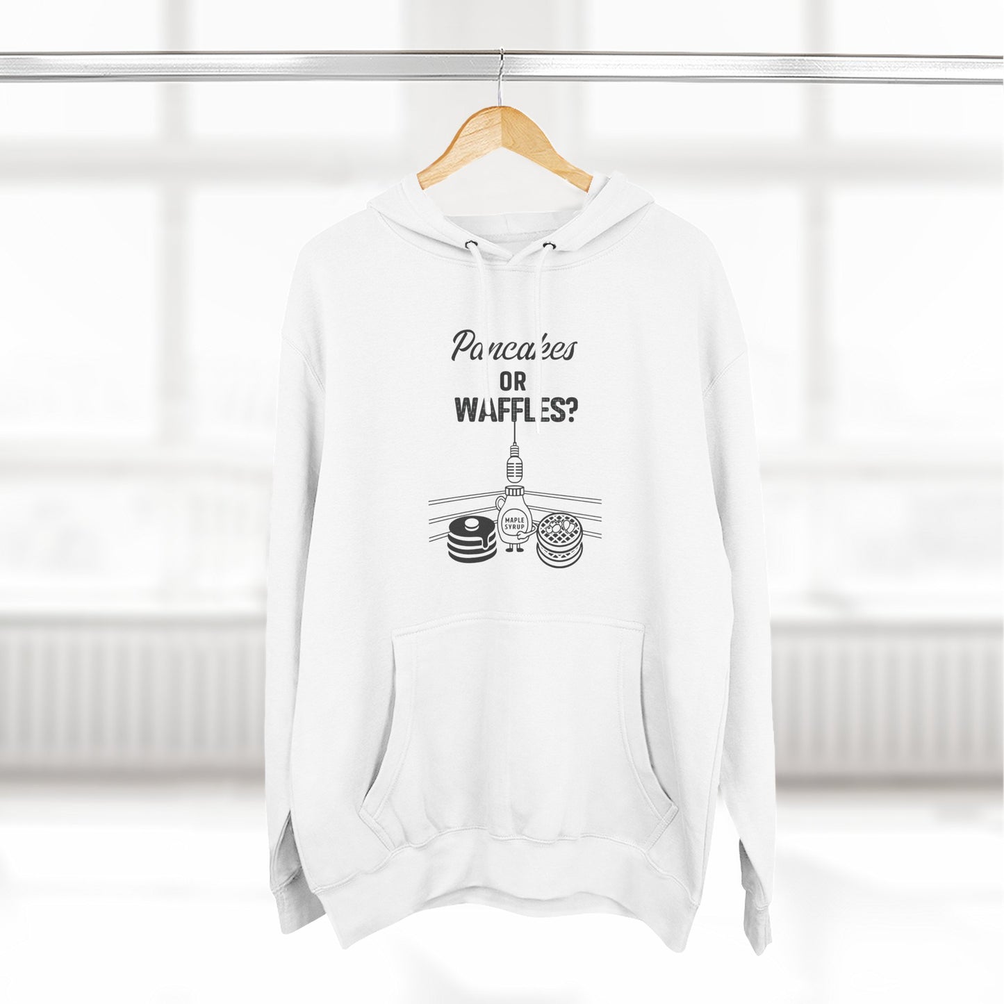 🥞/🧇Pancakes or Waffles? Hoodie – Funny Breakfast Debate Hoodie by G.O.A.T. Talk Tees