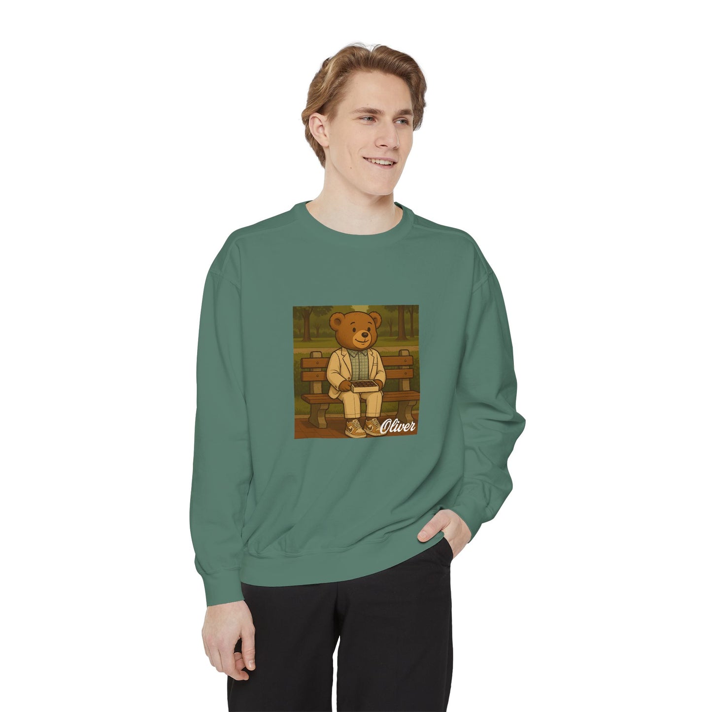 Oliver Outside Forrest Gump Parody Crewneck – Life is Bear-tiful
