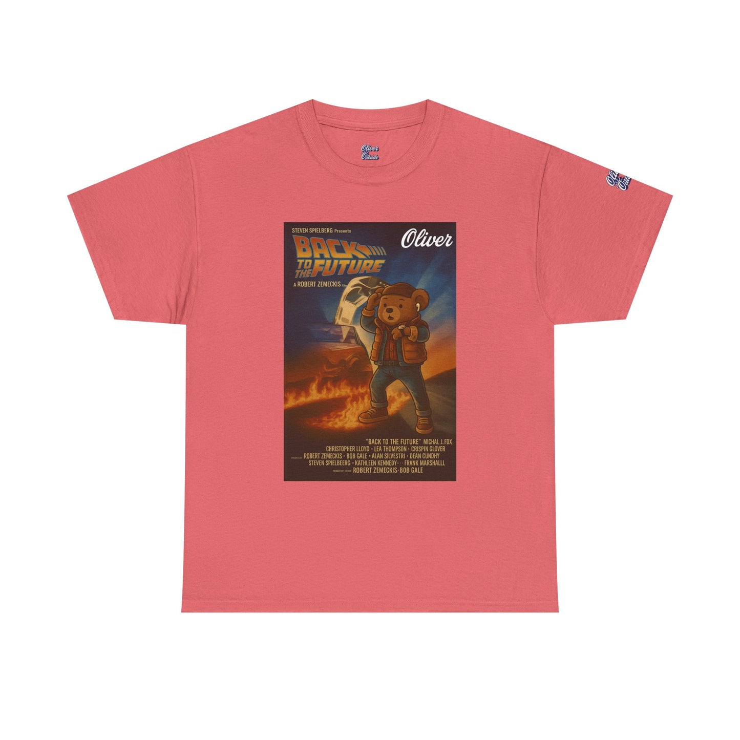 Oliver Outside Back to the Future Parody Tee – Retro Bear Style