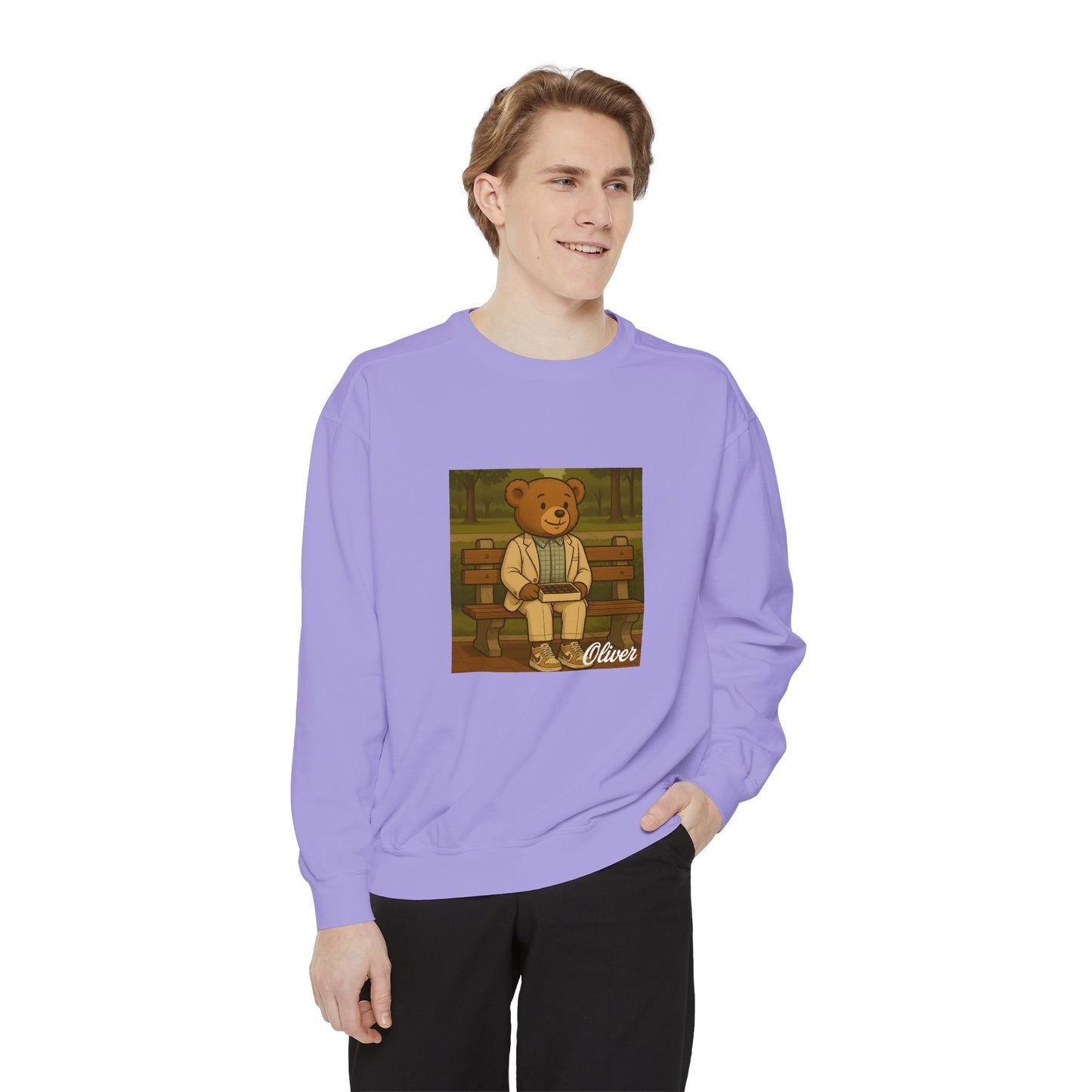 Oliver Outside Forrest Gump Parody Crewneck – Life is Bear-tiful