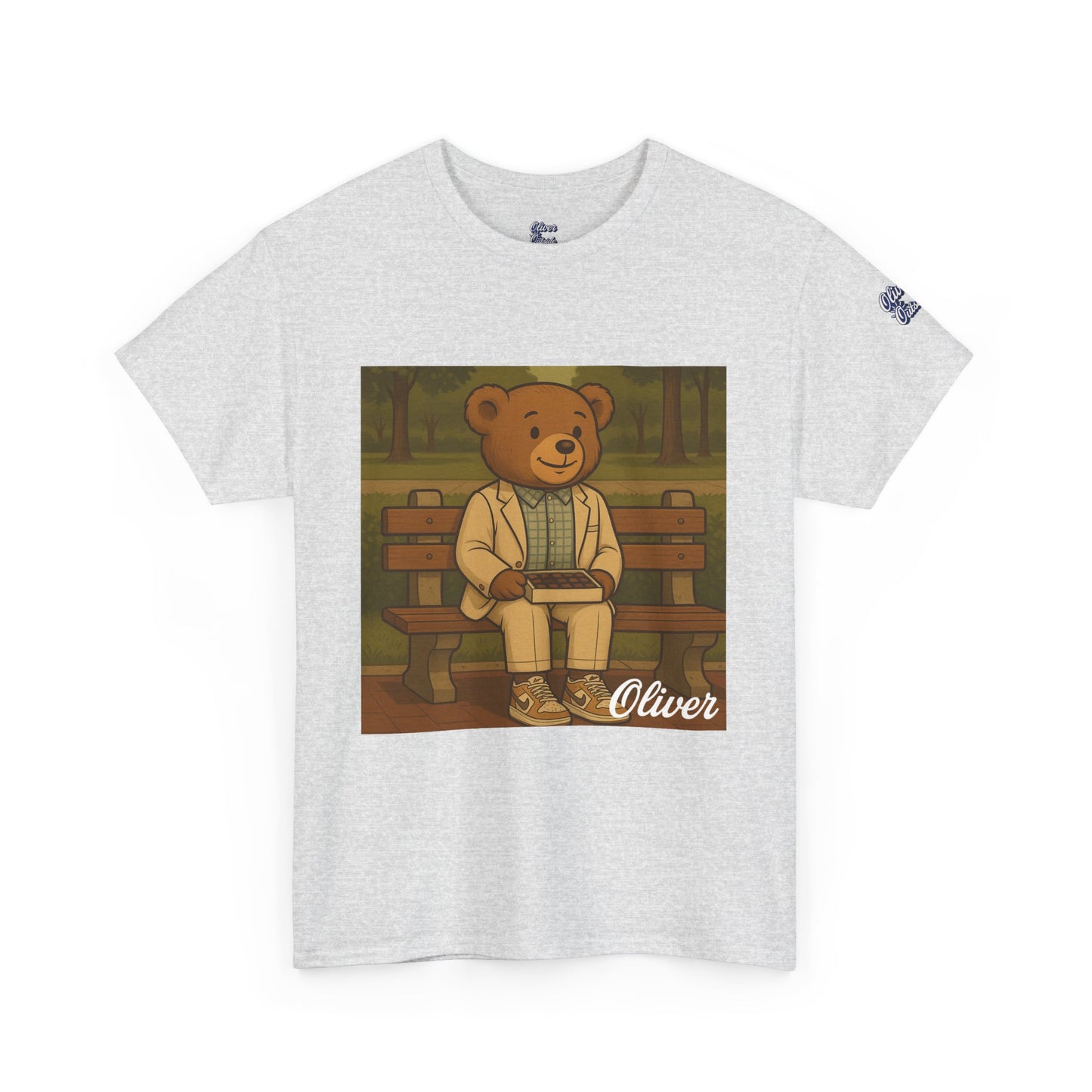 Oliver Outside Forrest Gump Parody Tee – Bench Time Classic