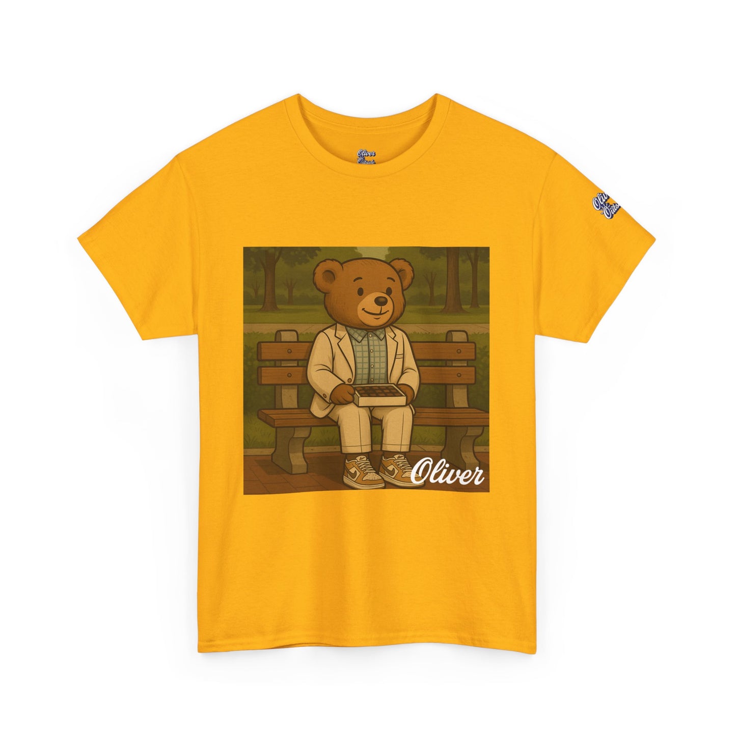 Oliver Outside Forrest Gump Parody Tee – Bench Time Classic