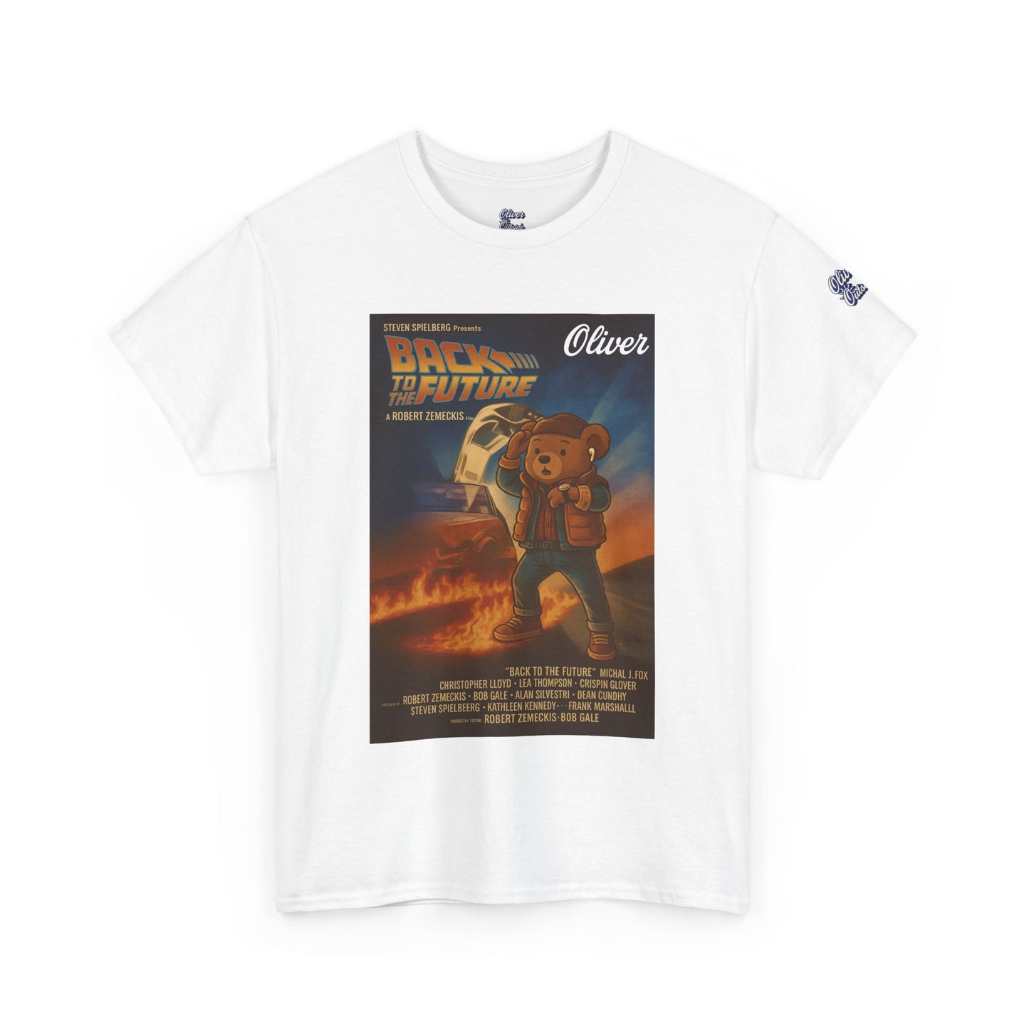 Oliver Outside Back to the Future Parody Tee – Retro Bear Style