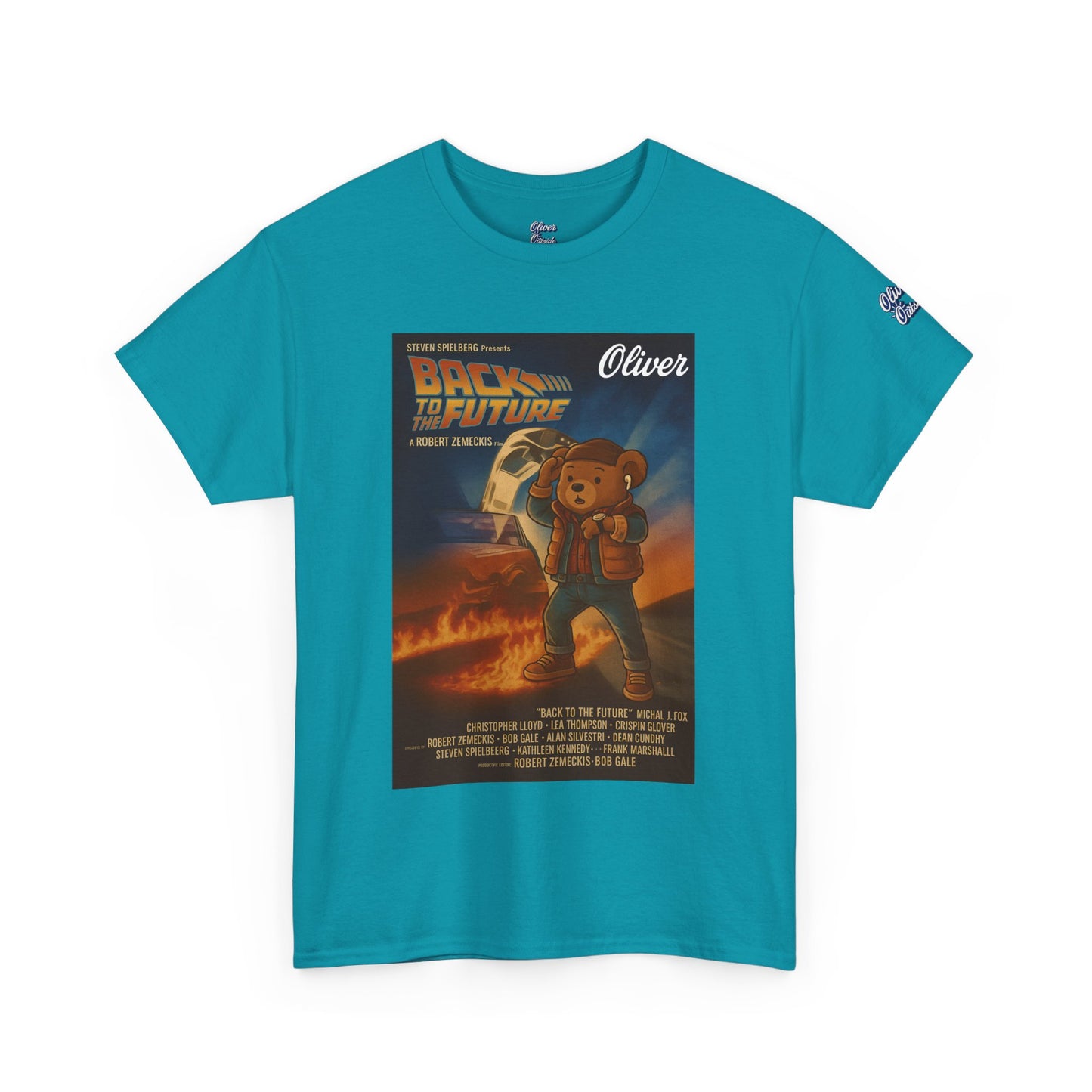 Oliver Outside Back to the Future Parody Tee – Retro Bear Style