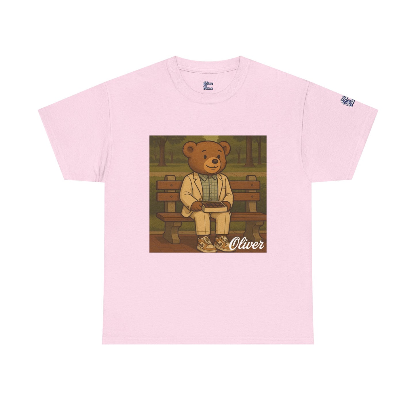 Oliver Outside Forrest Gump Parody Tee – Bench Time Classic