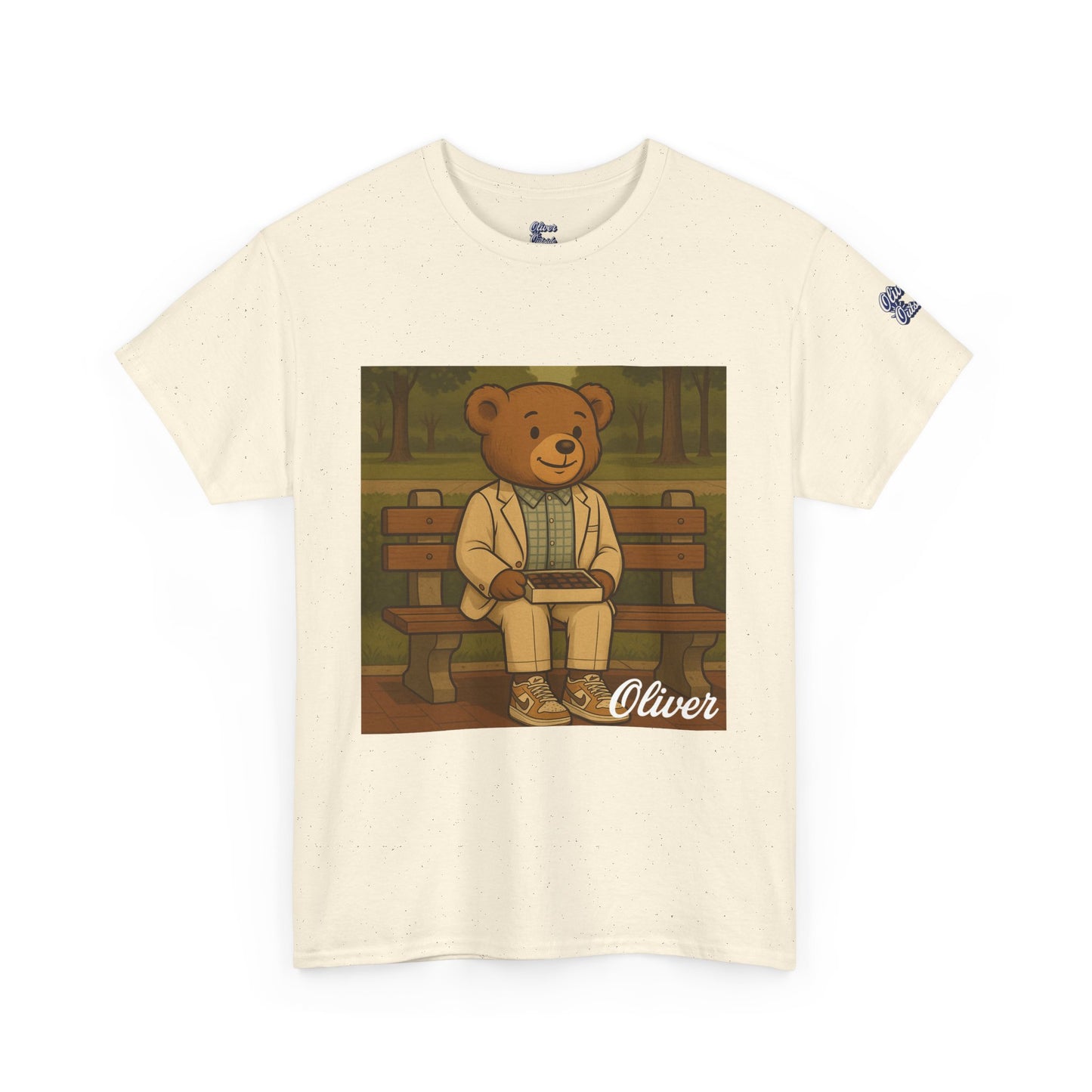 Oliver Outside Forrest Gump Parody Tee – Bench Time Classic