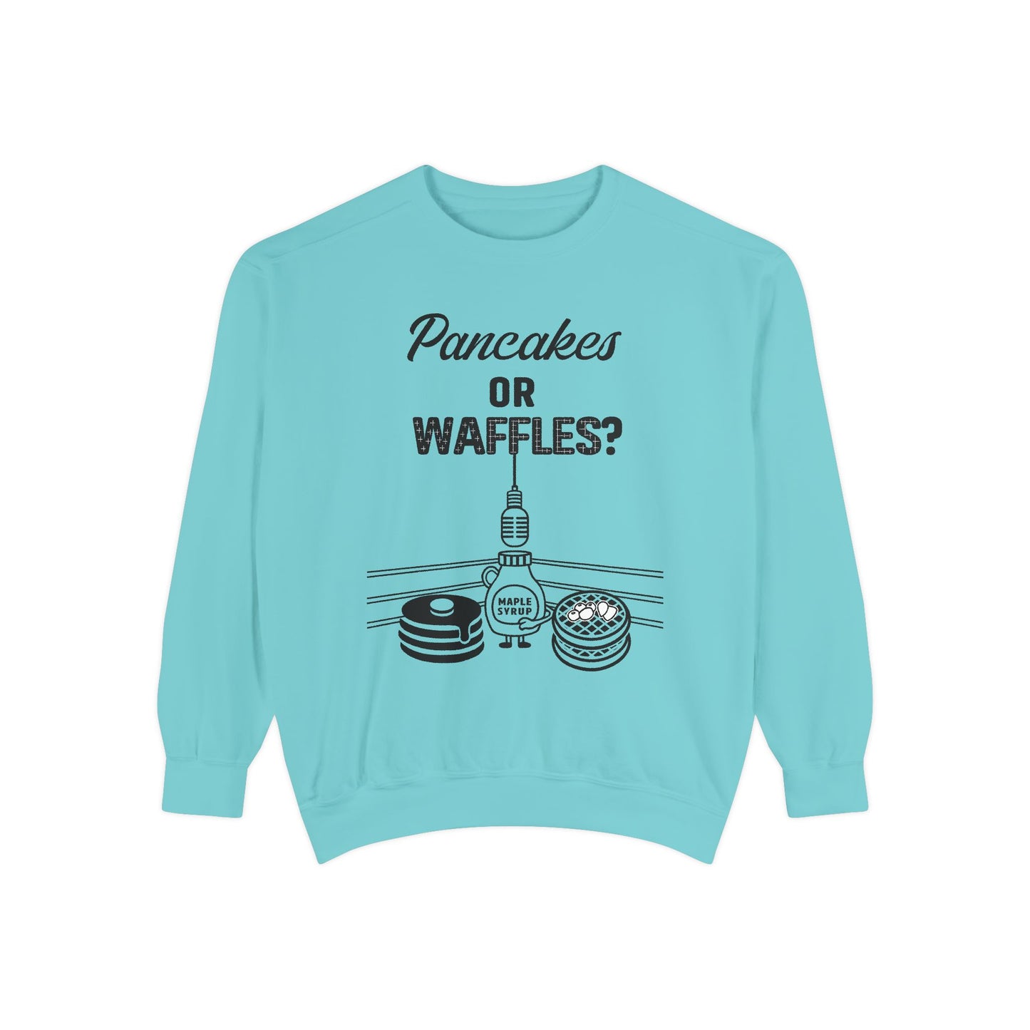 🥞/🧇Pancakes or Waffles? G.O.A.T. Talk Tees Debate Sweatshirt – Breakfast Battle Crewneck