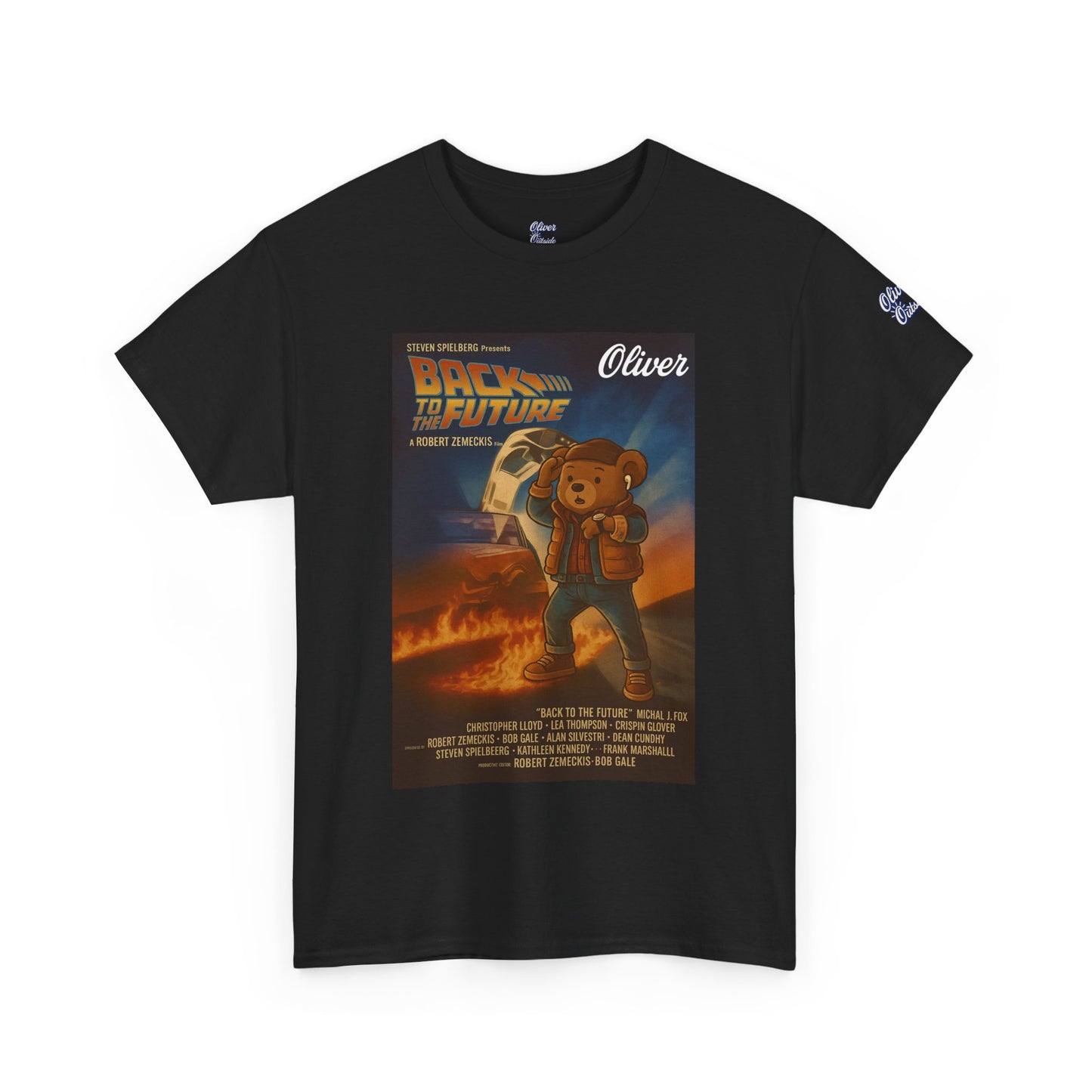 Oliver Outside Back to the Future Parody Tee – Retro Bear Style