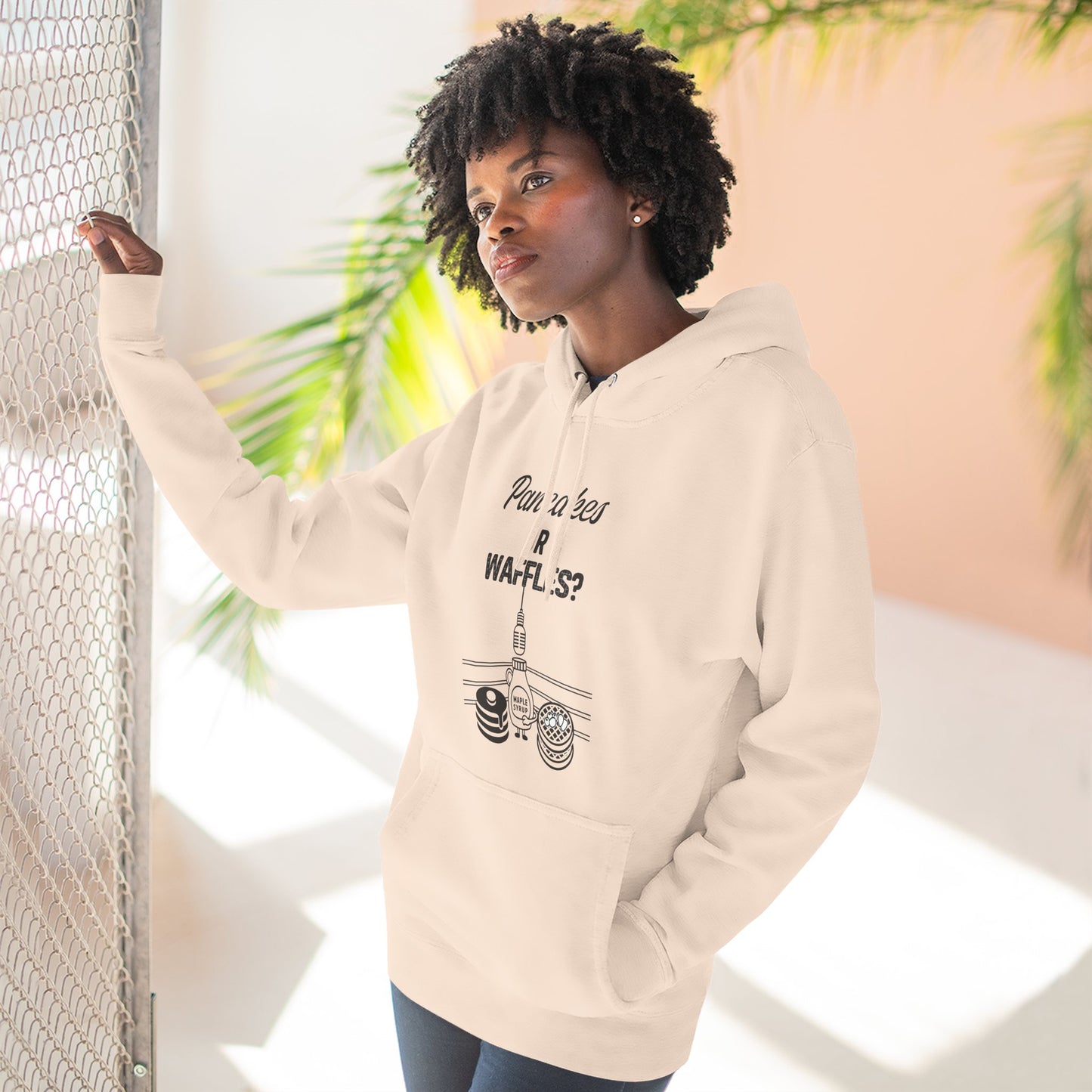 🥞/🧇Pancakes or Waffles? Hoodie – Funny Breakfast Debate Hoodie by G.O.A.T. Talk Tees