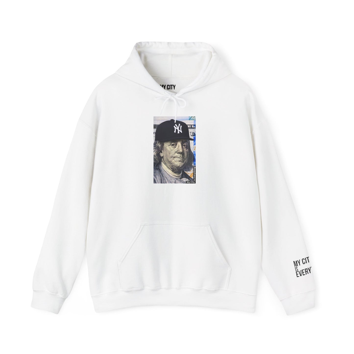 Ben Franklin in Yankees Cap Hoodie – My City is Everything! Money Meets Streetwear
