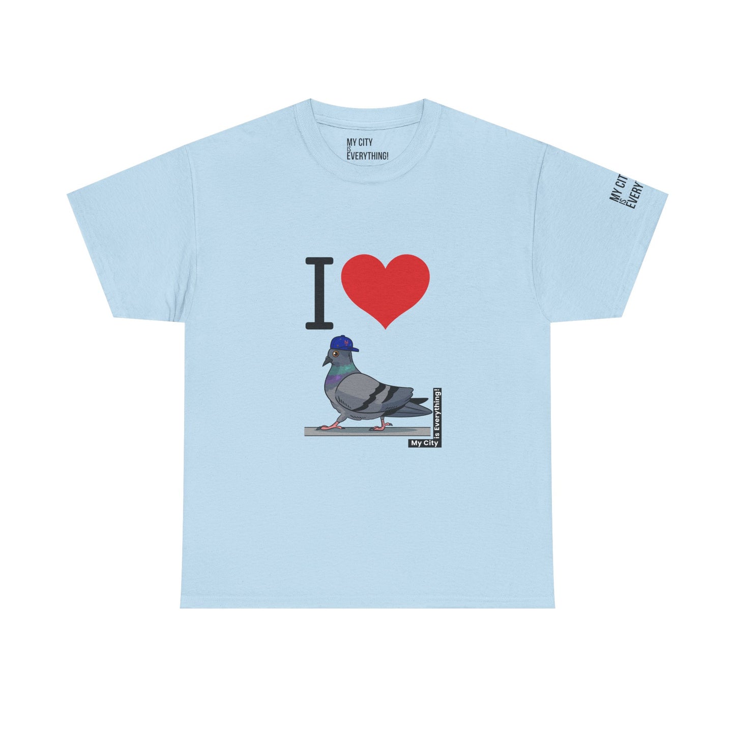 I ❤️ My City Pigeon Tee – Mets Blue Cap Edition | My City Is Everything!
