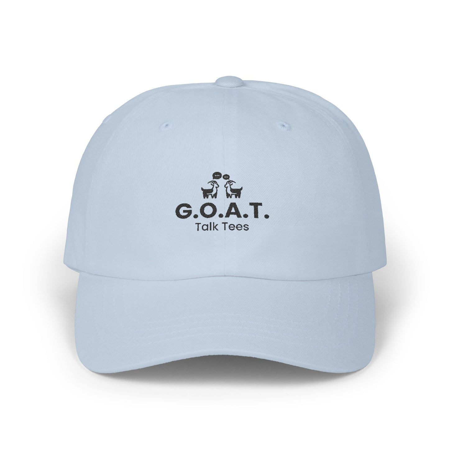 G.O.A.T. Talk Tees Logo Hat – Bold Sports Debate Logo Design
