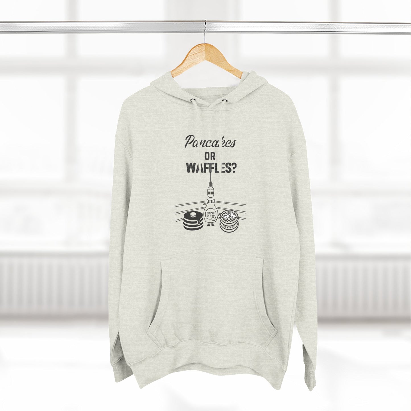 🥞/🧇Pancakes or Waffles? Hoodie – Funny Breakfast Debate Hoodie by G.O.A.T. Talk Tees