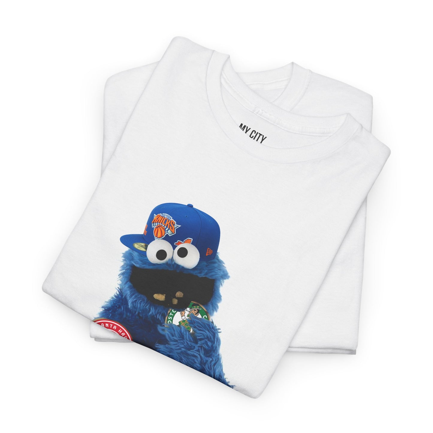 My City is Everything! NYC Cookie Monster Knicks Graphic T-Shirt – Streetwear Tee