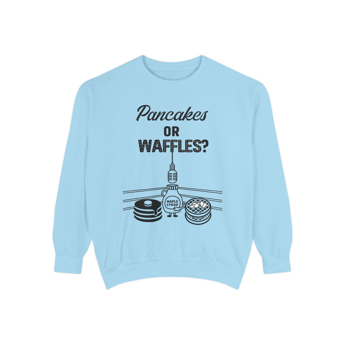 🥞/🧇Pancakes or Waffles? G.O.A.T. Talk Tees Debate Sweatshirt – Breakfast Battle Crewneck