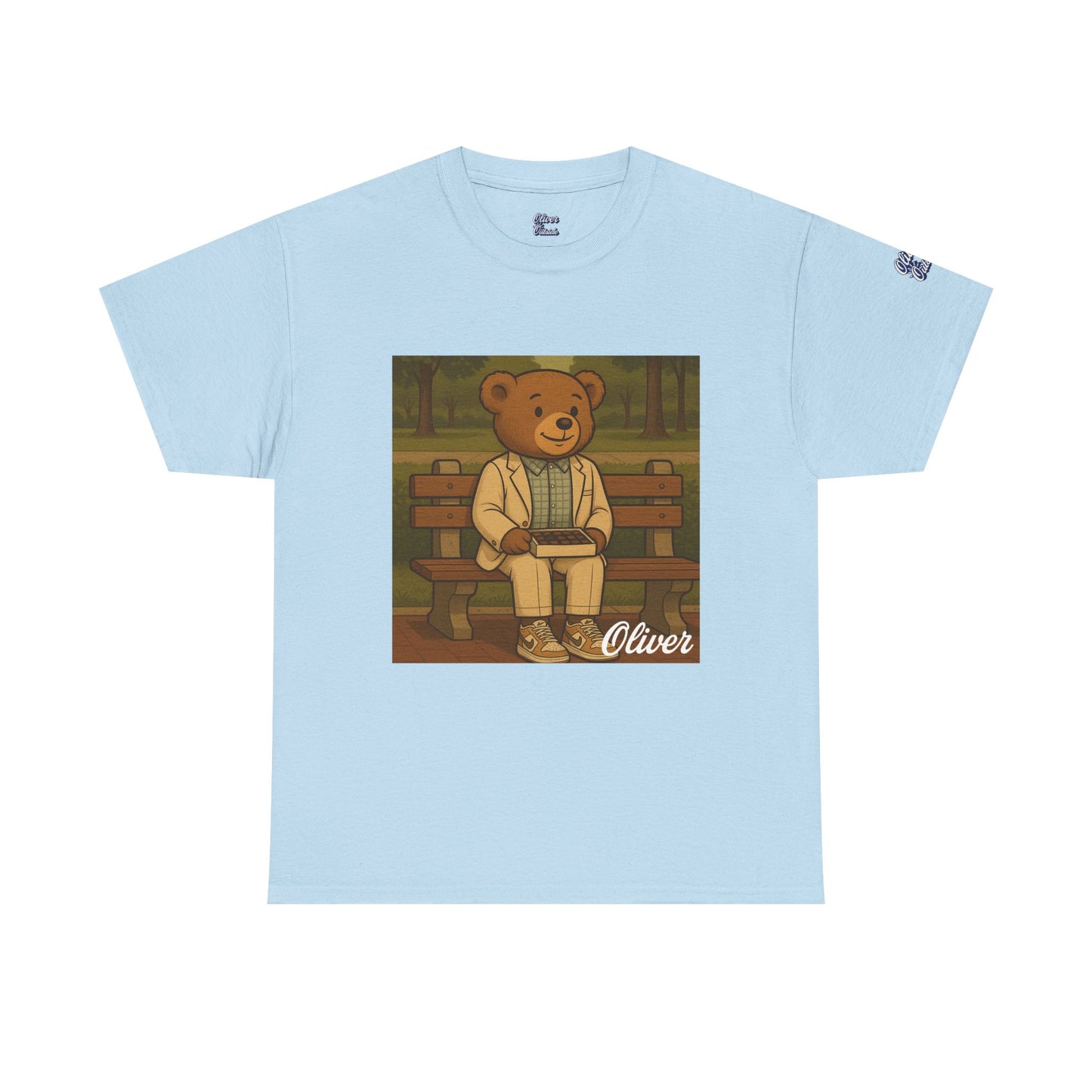 Oliver Outside Forrest Gump Parody Tee – Bench Time Classic