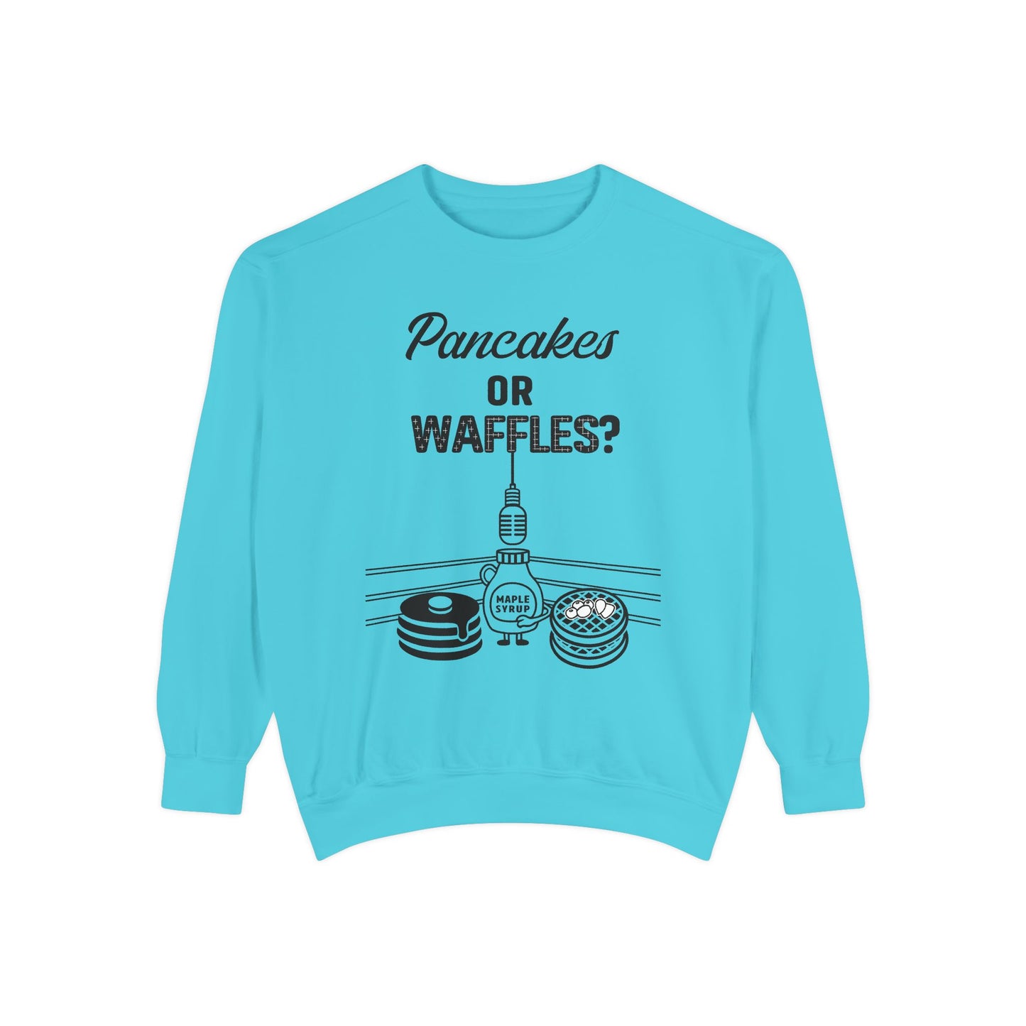 🥞/🧇Pancakes or Waffles? G.O.A.T. Talk Tees Debate Sweatshirt – Breakfast Battle Crewneck