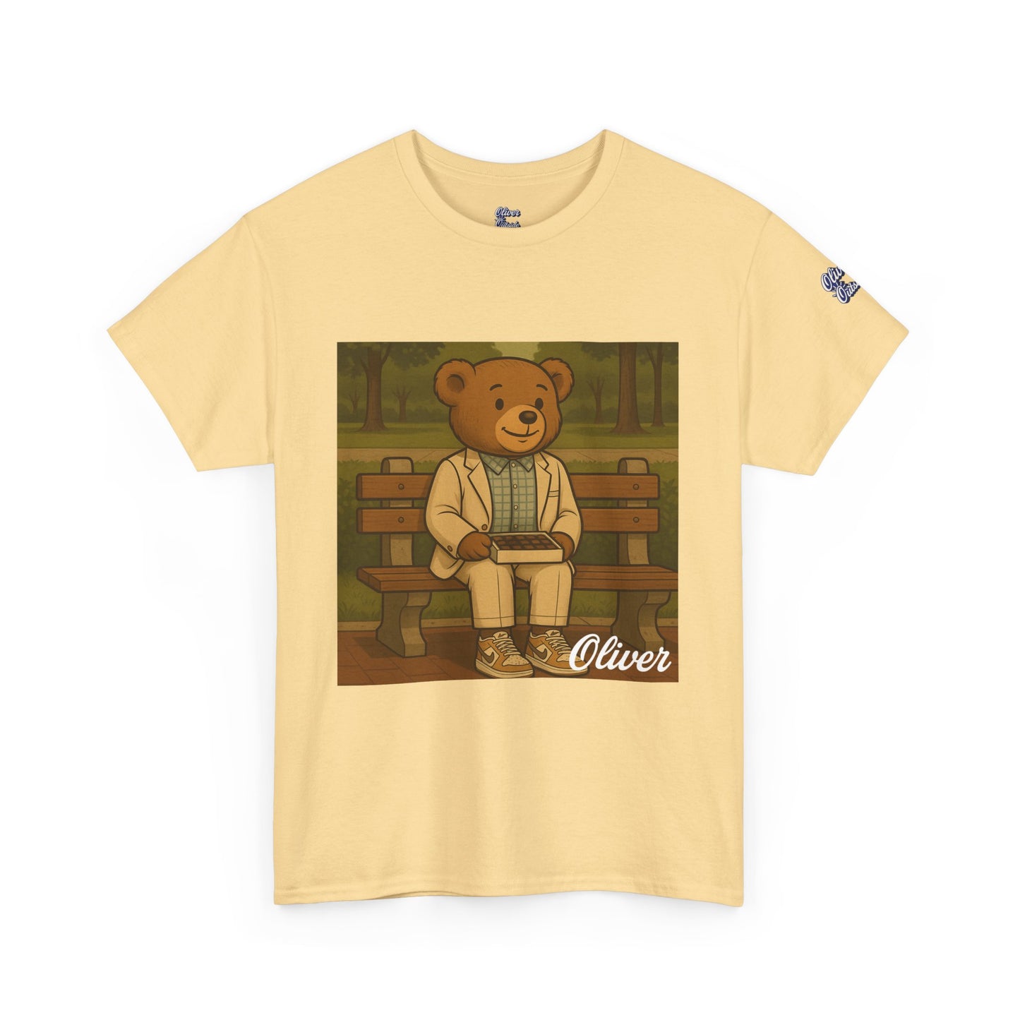 Oliver Outside Forrest Gump Parody Tee – Bench Time Classic