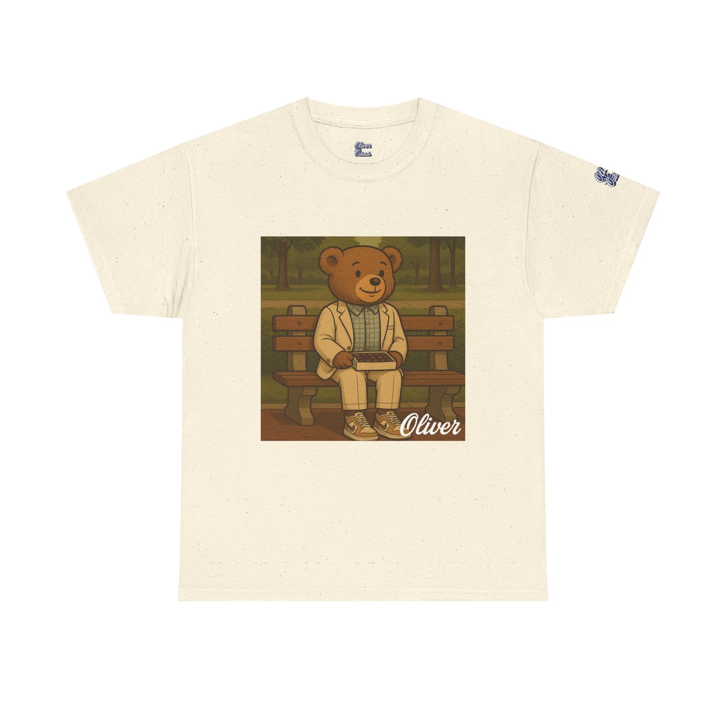 Oliver Outside Forrest Gump Parody Tee – Bench Time Classic