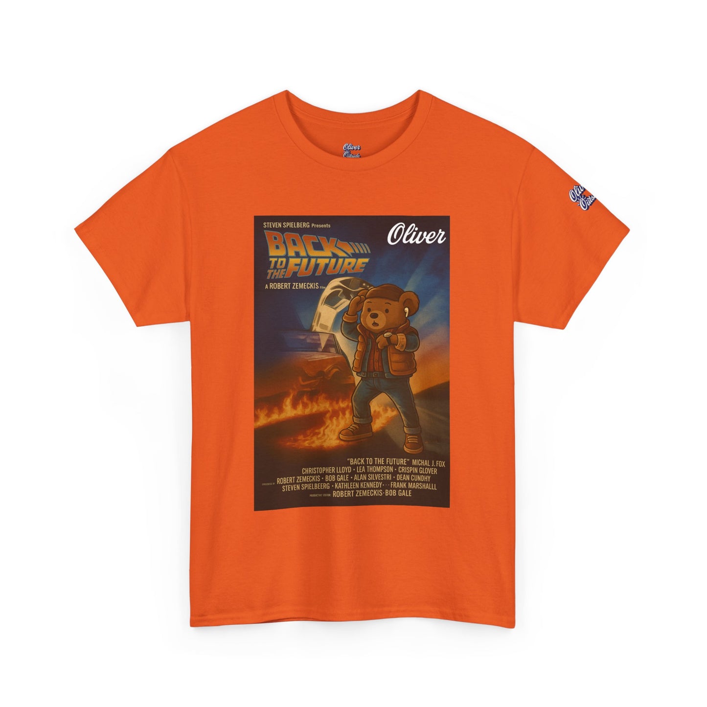 Oliver Outside Back to the Future Parody Tee – Retro Bear Style