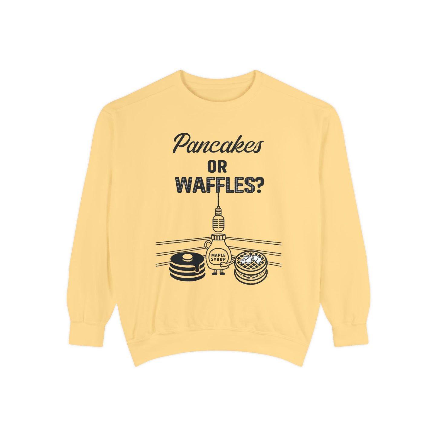 🥞/🧇Pancakes or Waffles? G.O.A.T. Talk Tees Debate Sweatshirt – Breakfast Battle Crewneck